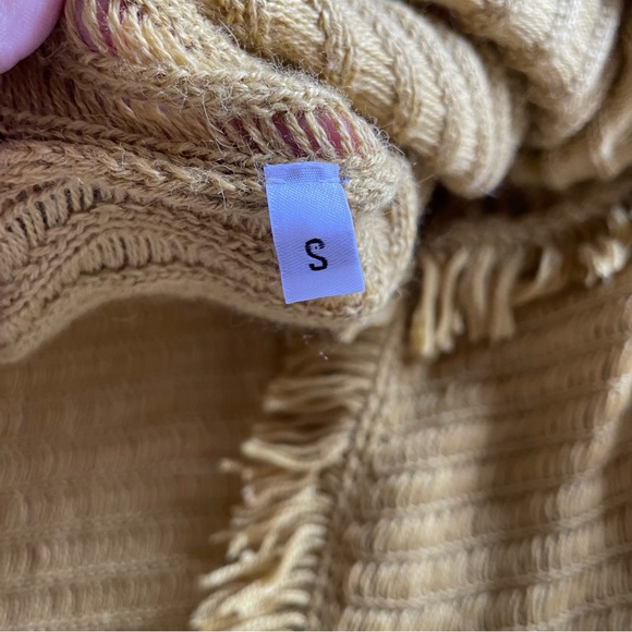 Baby Alpaca Yellow Lemon Knit Fringe Cardigan Sweater S - Picture 8 of 8